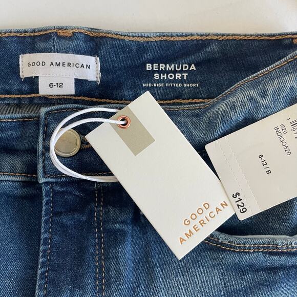 NEW Good American Always Fits Good Legs Bermuda Shorts Mid-Rise - Size 6-12 - Picture 7 of 8